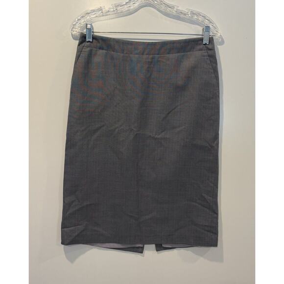 Banana Republic Gray Pinstriped Silk Wool Pencil Skirt Career Womens 4 (1785) - Picture 1 of 5